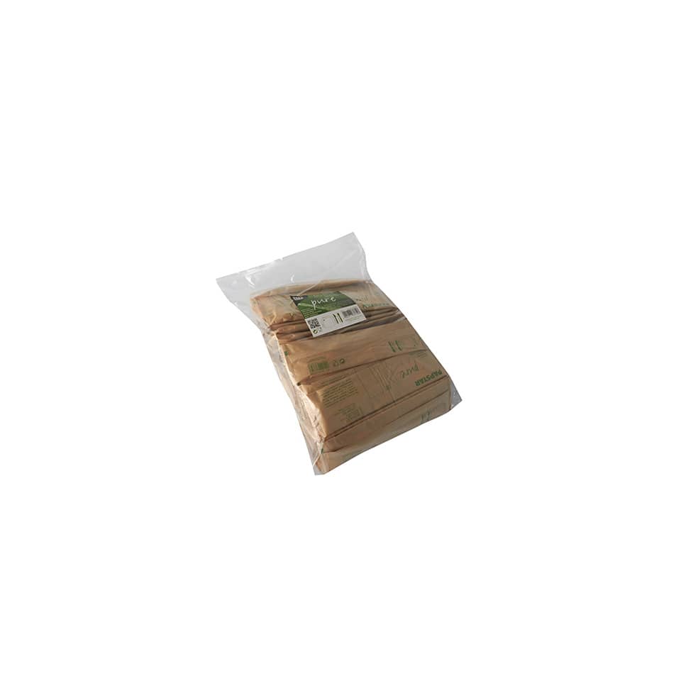 Besteckset Holz "pure" - 50 Sets, Messer, Gabel, Serviette in Papierbeutel