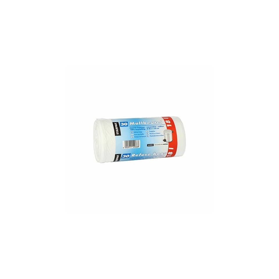 Müllbeutel - 18 L, LDPE, weiß, 30 Stück