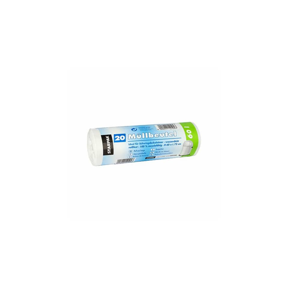 Müllbeutel - 60 L, LDPE, weiß, 20 Stück