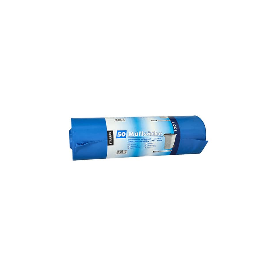 Müllsäcke - 120 L, LDPE, blau, 50 Stück