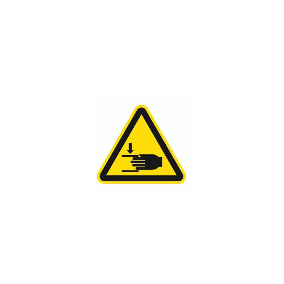 Warnung vor Handverletzungen ISO 7010, Folie selbstklebend, 10 cm Seitenlänge