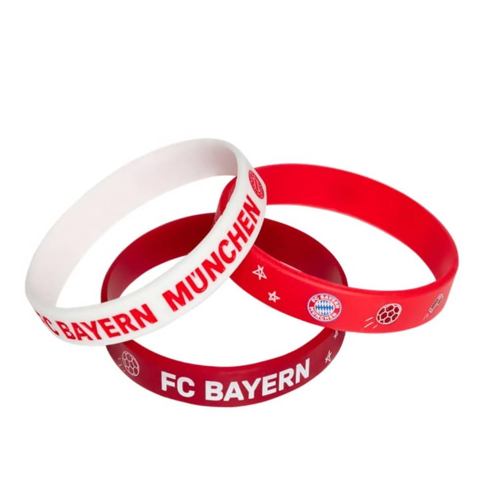 Kinder-Armband Silikon 3er-Set rot+weiß