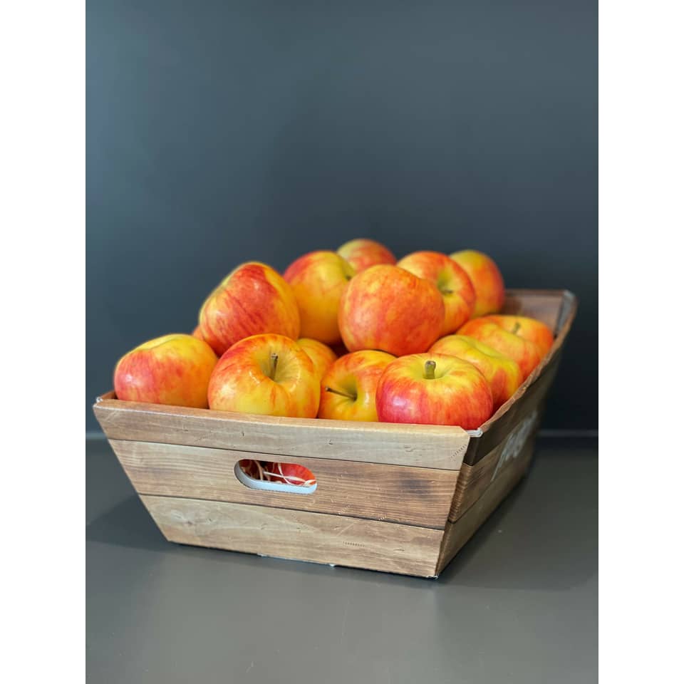 Obstkorb Äpfel - 4 KG, Packkarton mit Holzoptik