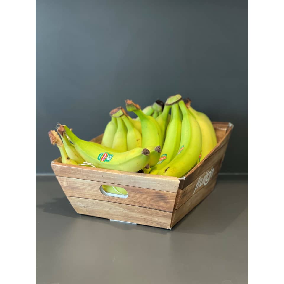 Obstkorb Bananen - 4 KG, Packkarton mit Holzoptik