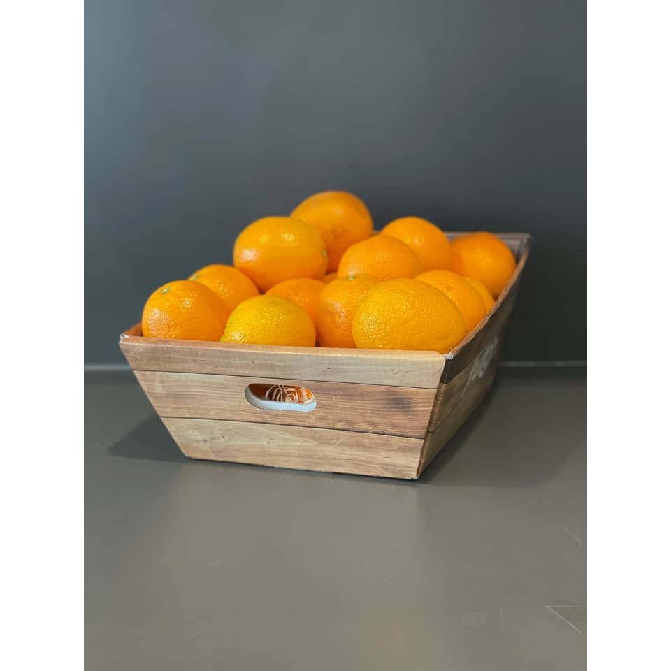 Obstkorb Orangen - 4 KG, Packkarton mit Holzoptik 4 KG im Packkarton mit Holzoptik