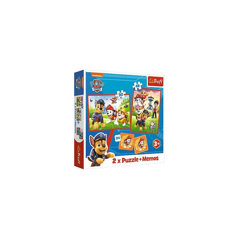 Puzzle 2in1+Memo Paw Patrol - 34+48Teile 2x12 Memokarten
