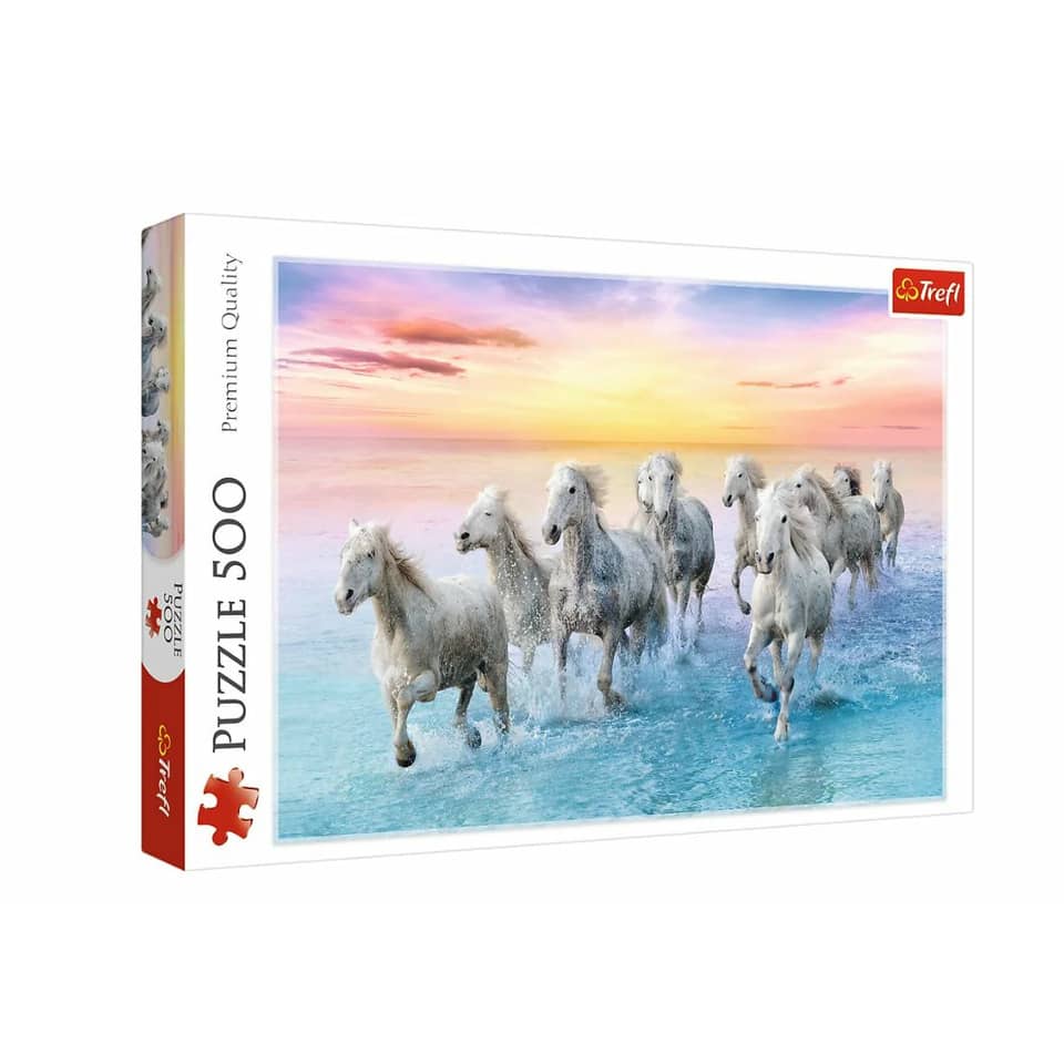 Puzzle Galoppierende weiße Pferde - 500 Teile
