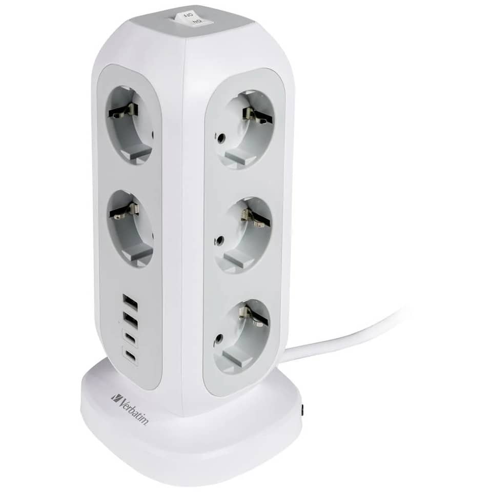 Steckdosen Tower - EUPT-01, Kabel 2m, weiß