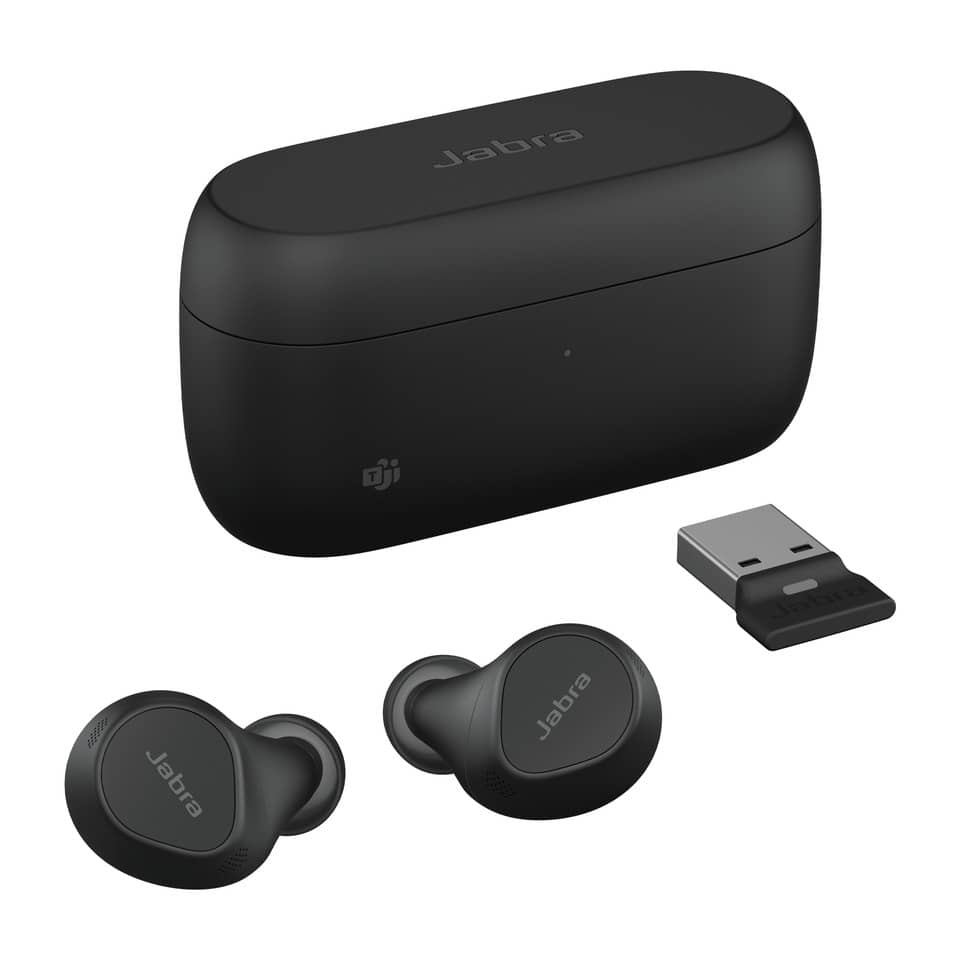 Headset Evolve2 Buds - USB-A MS - Wireless Charging Pad, schwarz