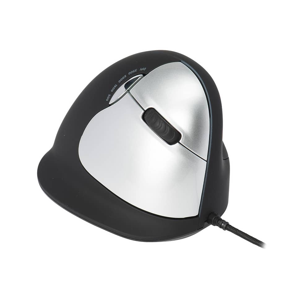 Ergonomische Maus HE - Groß (Handlänge ? 185mm), Rechtshänder, kabelgebunden, schwarz
