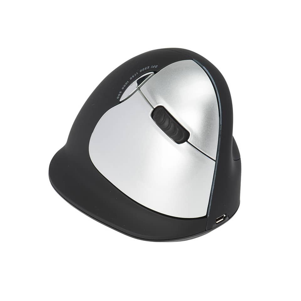 Ergonomische Maus HE - Groß (Handlänge ? 185mm), Rechtshänder, kabellos, schwarz