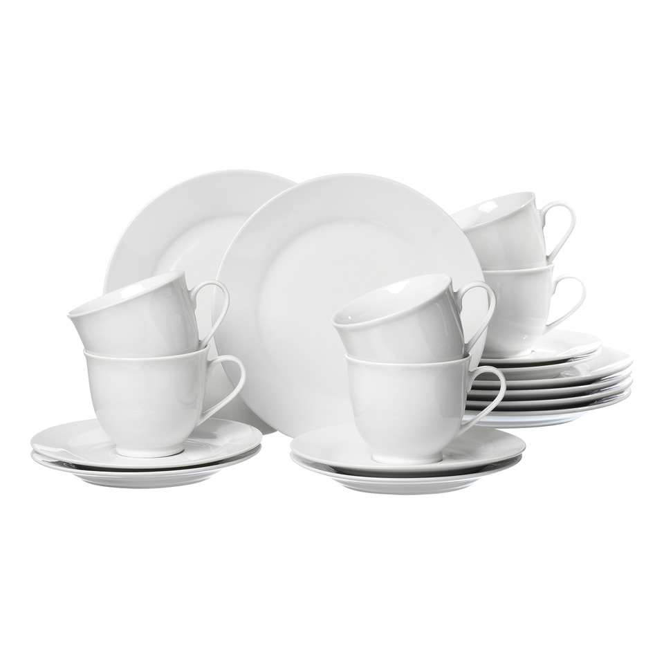 Kaffeeservice Bianco - 18-tlg., Porzellan, weiß