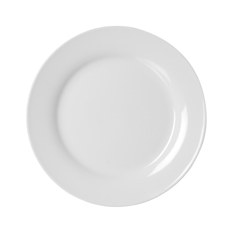 Speiseteller flach Bianco - 24 cm, Porzellan, weiß, 6 Stück