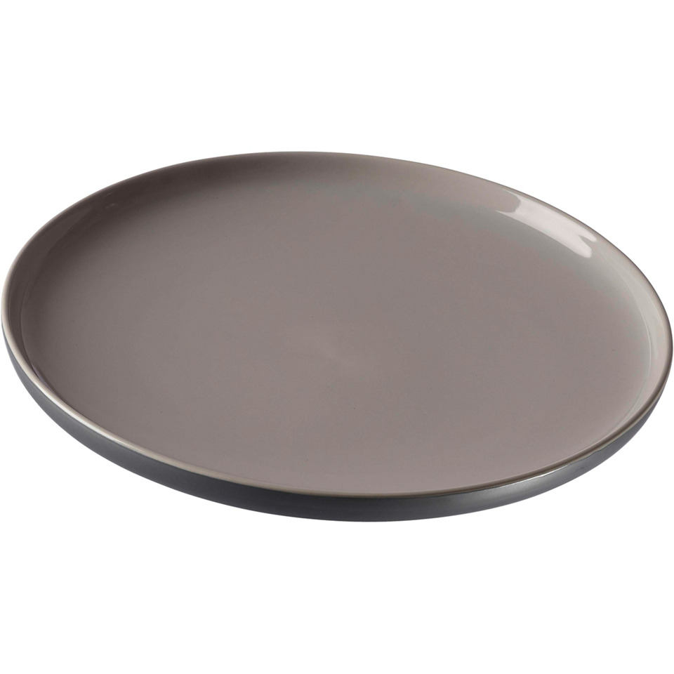 Speiseteller flach Jasper - Ø 26 cm, Keramik, grau, 4 Stück