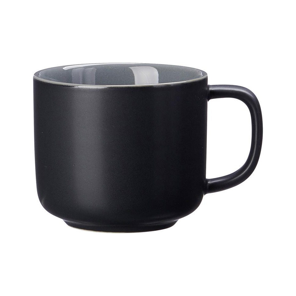 Kaffee Obertasse Jasper - 240 ml, Keramik, schwarz, 6 Stück