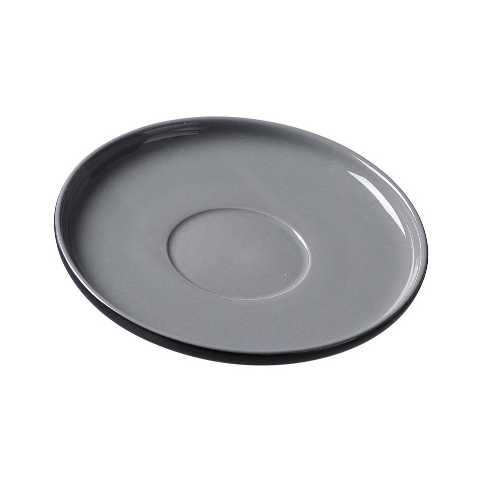 Kaffee-Untertasse Jasper - Ø 15 cm, Keramik, schwarz, 6 Stück