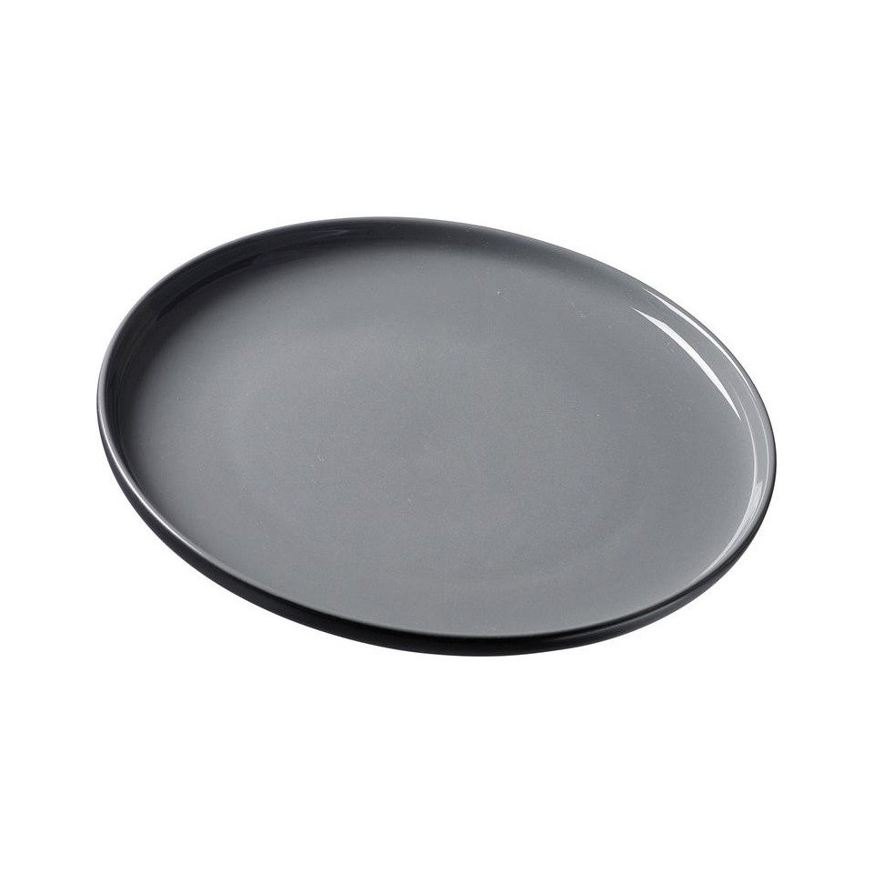 Speiseteller flach Jasper - Ø 26 cm, Keramik, schwarz, 4 Stück