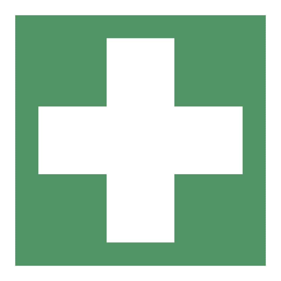 Erste Hilfe, ISO 7010, Folie, 100x100 mm