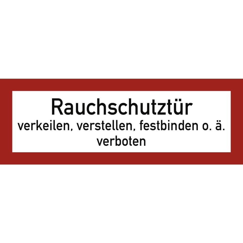Rauchschutztür verkeilen...verboten, Folie, doppelseitig, 210x74 mm