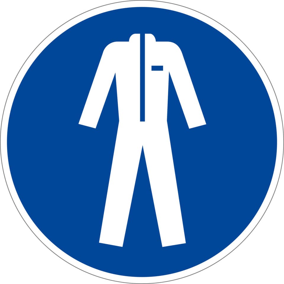 Schutzkleidung benutzen ISO 7010, Folie, Ø 100 mm