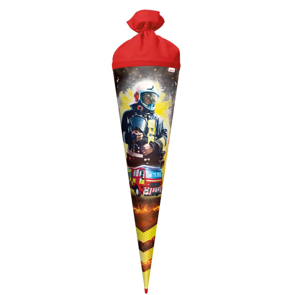 Schultüte Feuerwehrmann - rund, 70 cm