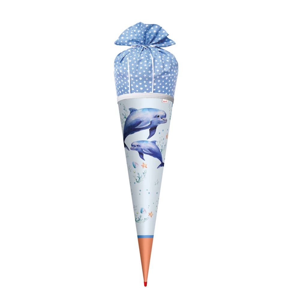 Schultüte Delfin Duo - rund, 70 cm