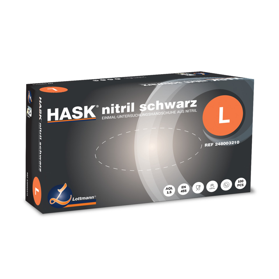 Einmalhandschuhe - Größe L, 100 Stück, Nitril, schwarz