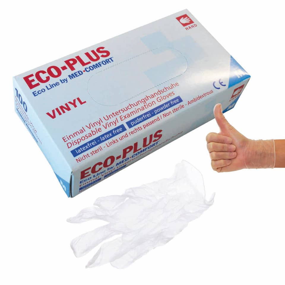 Einmalhandschuhe - Größe M, 100 Stück, Vinyl, weiß