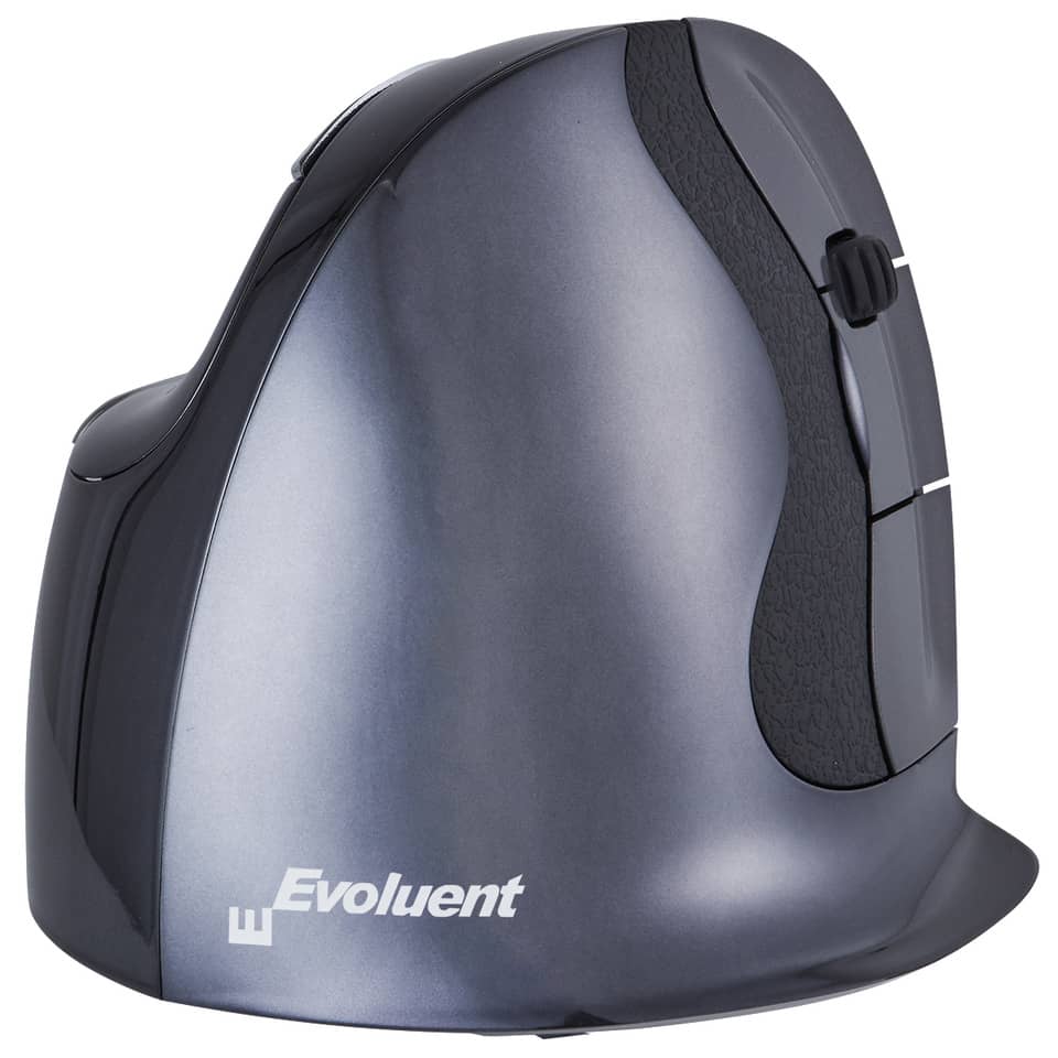 Maus Evoluent D Wireless Medium - Rechtshänder, 6 Tasten, 3200dpi, schwarz/silber