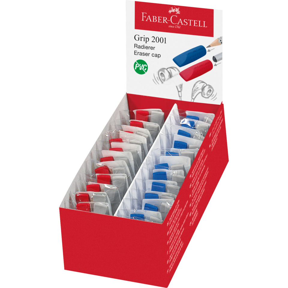 Polybeutel Radierer GRIP Eraser Cap, farbig