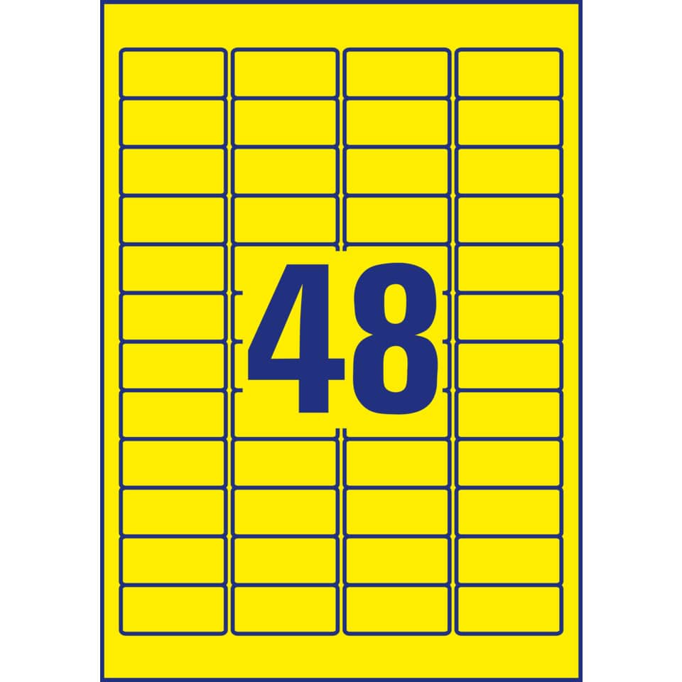 L6041-20 Etiketten - 45,7 x 21,2 mm, gelb, 960 Etiketten/20 Blatt, wiederablösbar