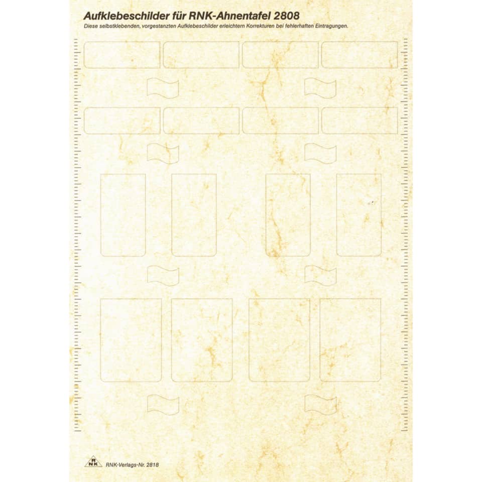 Aufklebeschilder für Schmuck-Ahnentafel "Skizzierter Baum", DIN A4, selbstkl.
