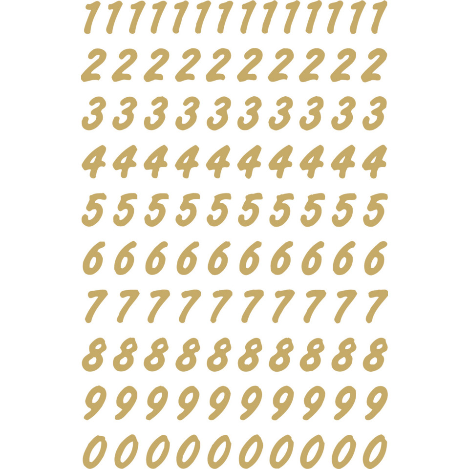 4151 Zahlen 8 mm 0-9 wetterfest Folie gold transparent 2