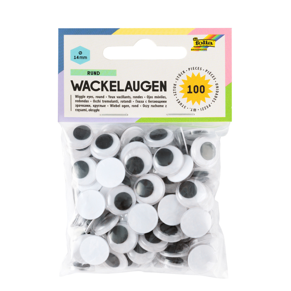 Wackelaugen Ø 14 mm, rund, 100 Stück