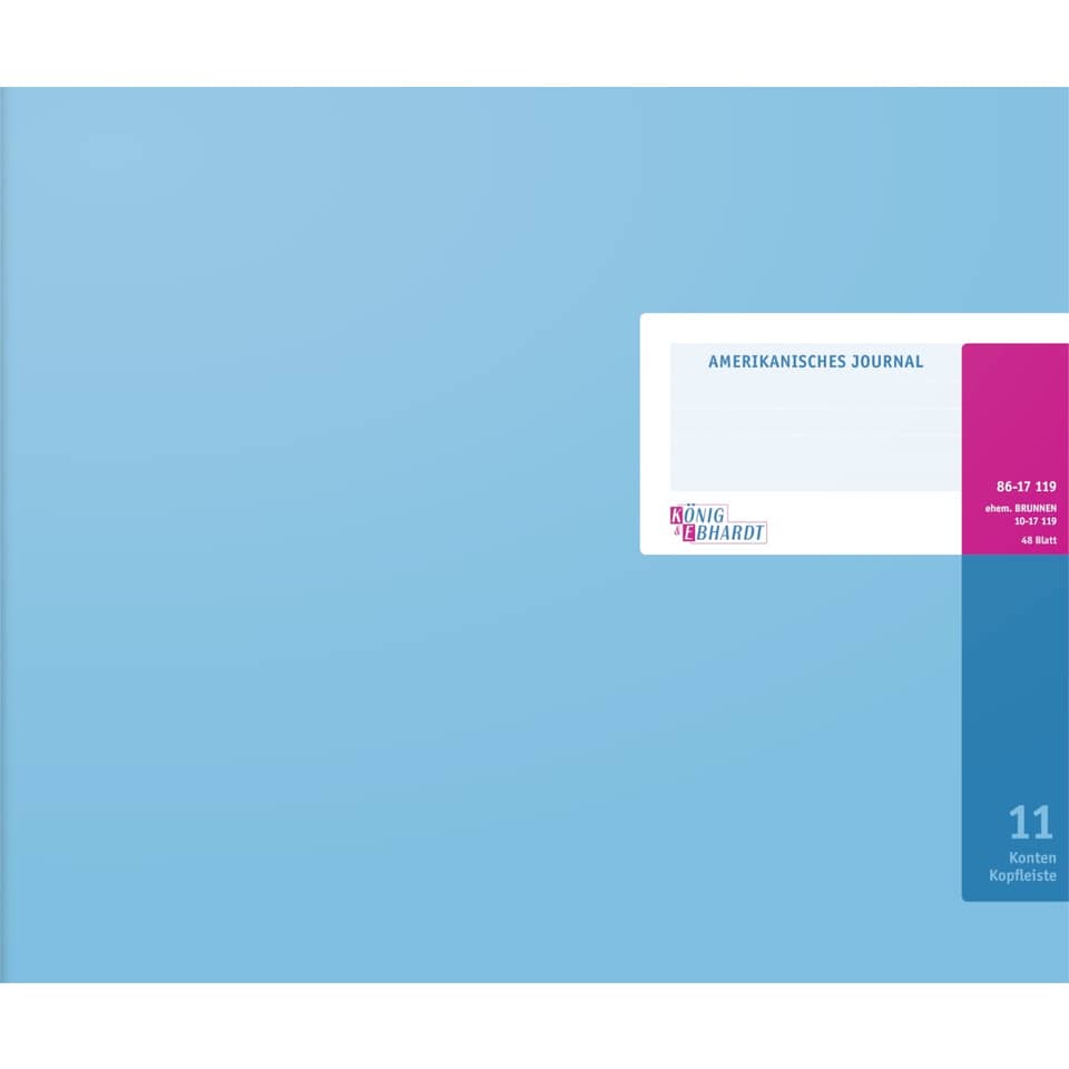 Amerikanisches Journal mit Kopfleiste - 353 x 297 mm, 11 Konten (6/10), 48 Blatt
