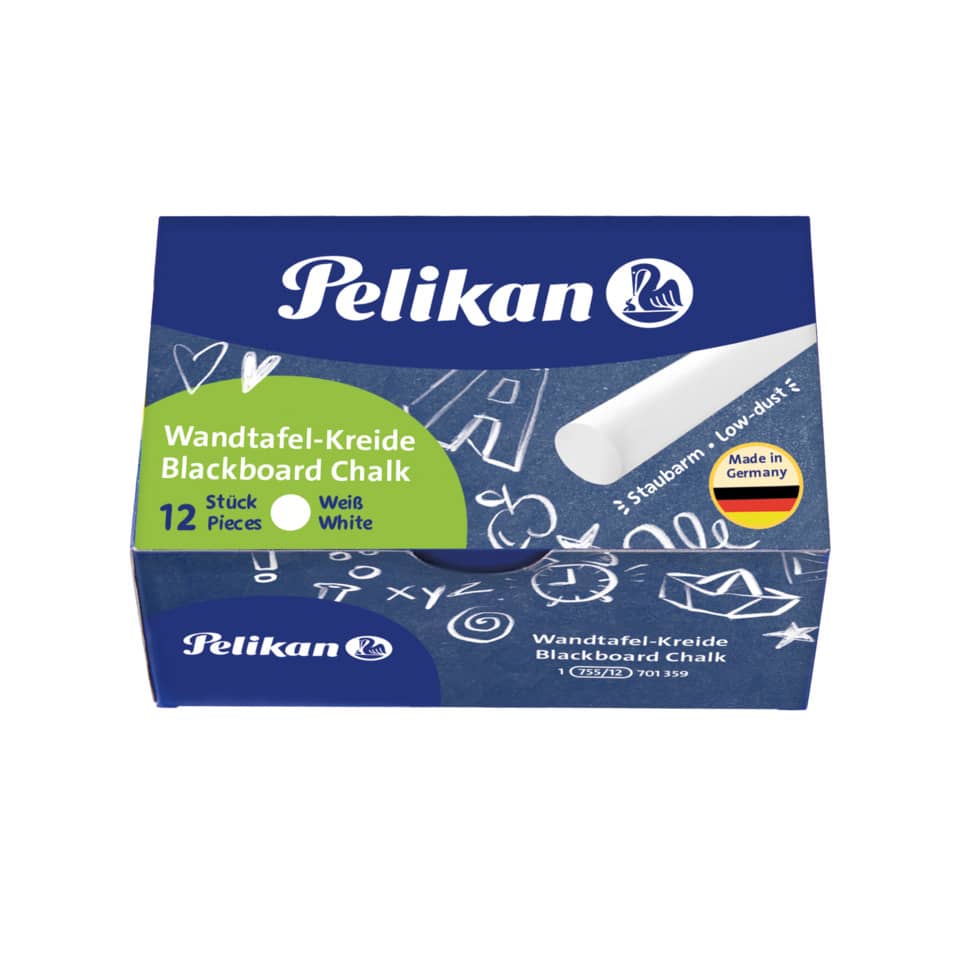 Wandtafelkreide 755/12, weiß, Kartonschachtel mit 12 Kreiden