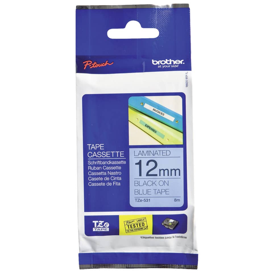 TZe-531 Schriftbandkassette - laminiert, 12 mm x 8 m, schwarz auf blau