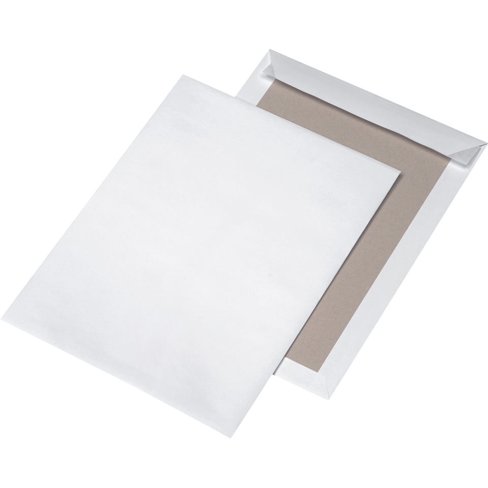 Papprückwandtasche C4, ohne Fenster, 120 g/qm, weiß, 100 Stück