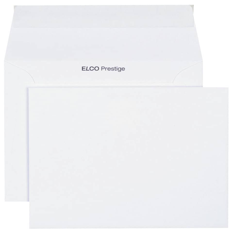 Briefumschlag Prestige - B6, 25 Stück, hochweiß, haftklebend, ohne Fenster