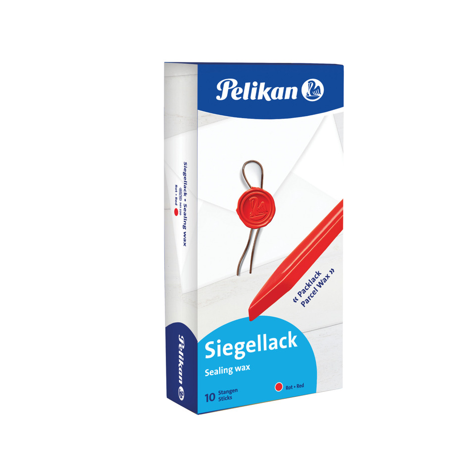 Siegellack Packlack, rot, Schachtel mit 10 Stangen