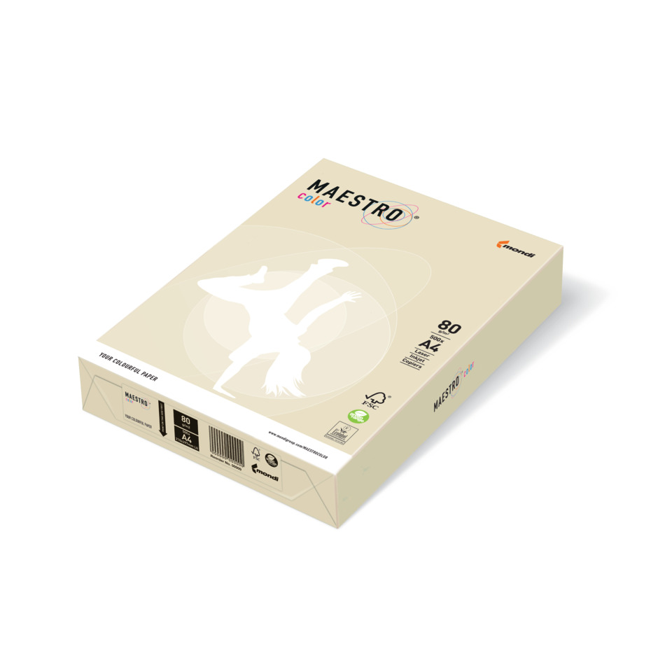 Kopierpapier MAESTRO® Color Pastell, A4, 80g/m², 500 Blatt, vanille
