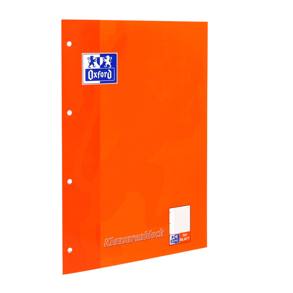 Klausurenblock - A4, 50 Blatt, 90 g/qm, liniert mit breitem Rand