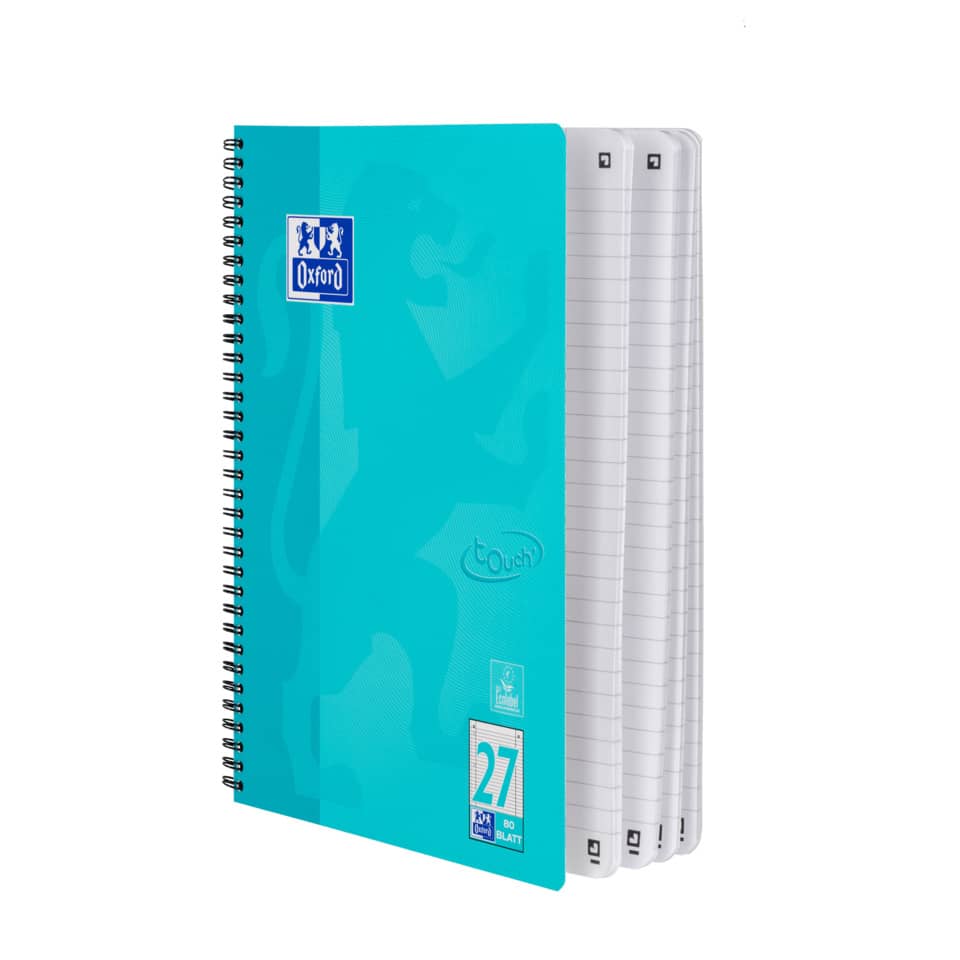 Collegeblock Touch LIN 27 - A4+, 80 Blatt, 90 g/qm, aqua