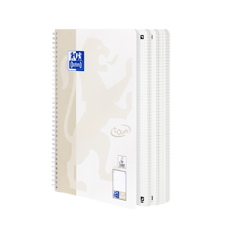 Collegeblock Touch - A4+, punktkariert, 80 Blatt, 90 g/qm, beige