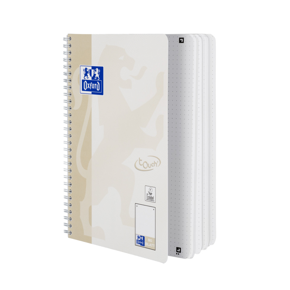 Collegeblock Touch - B5, punktkariert, 80 Blatt, 90 g/qm, beige