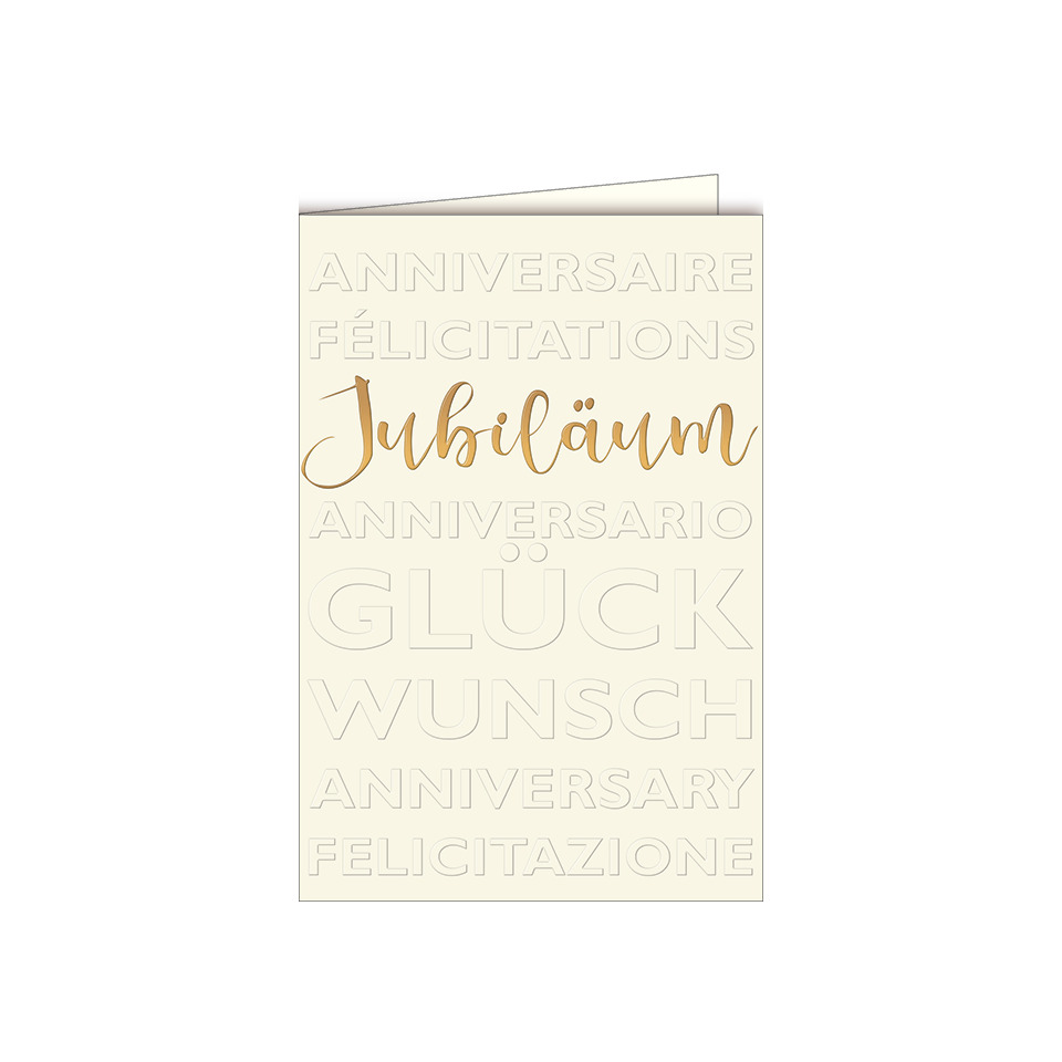 Jubiläumskarte geprägt - inkl. Umschlag