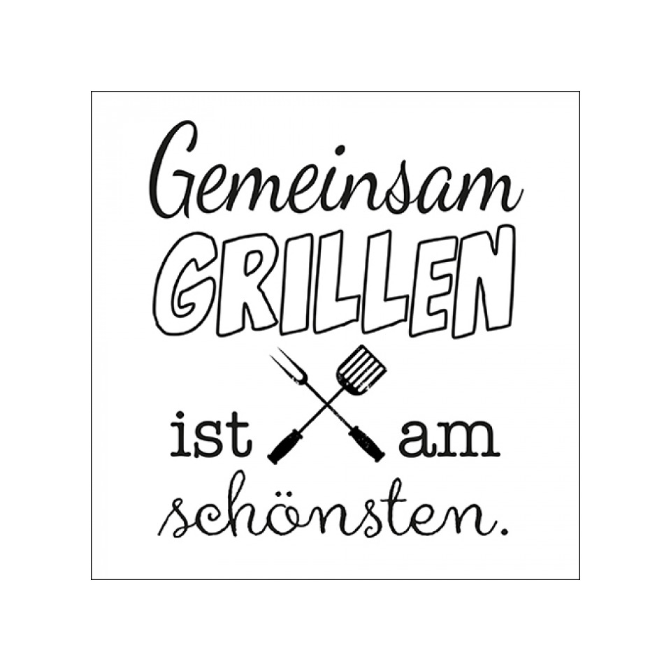 Motivserviette Gemeinsam grillen, 33 x 33 cm, 3-lagig, 20 Stück