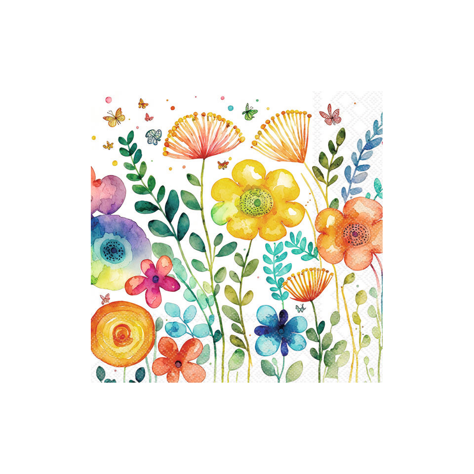 Motivserviette Vibrant spring, 33 x 33 cm, 3-lagig, 20 Stück