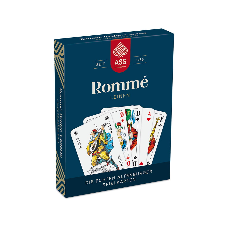 Spielkarten Rommé Leinen, französisches Bild