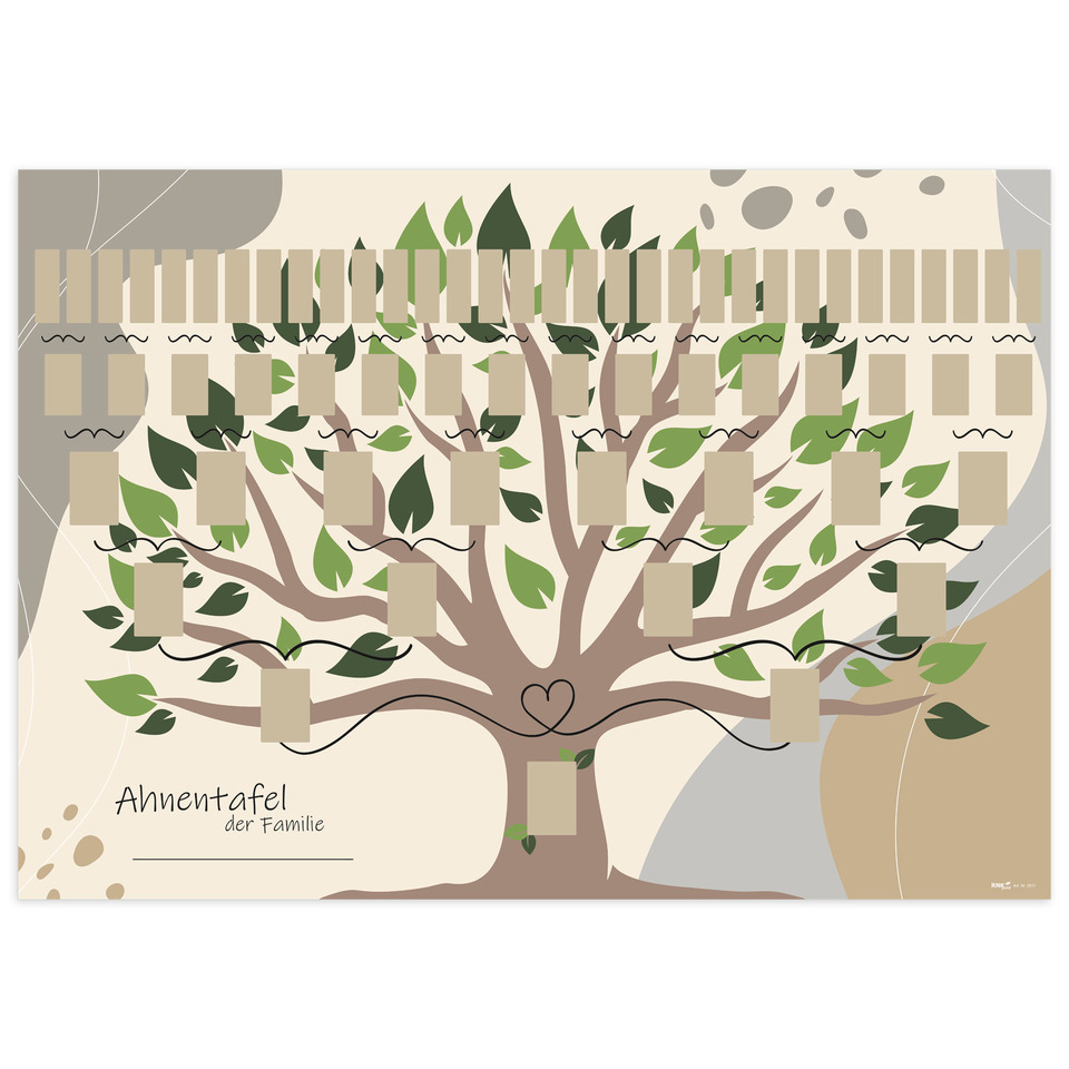 Schmuck-Ahnentafel "Illustrierter Baum" für 6 Generationen